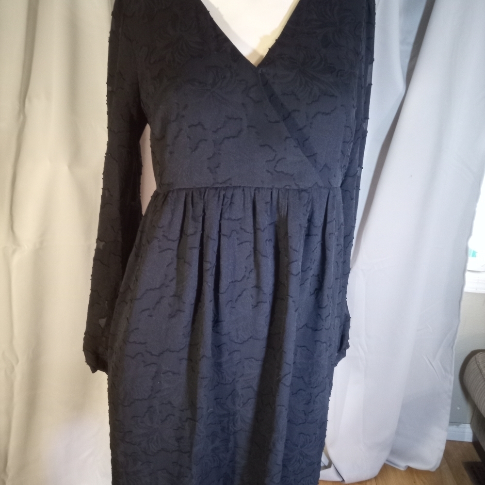 Joe Fresh Black Long Sleeve V-Neck Sundress